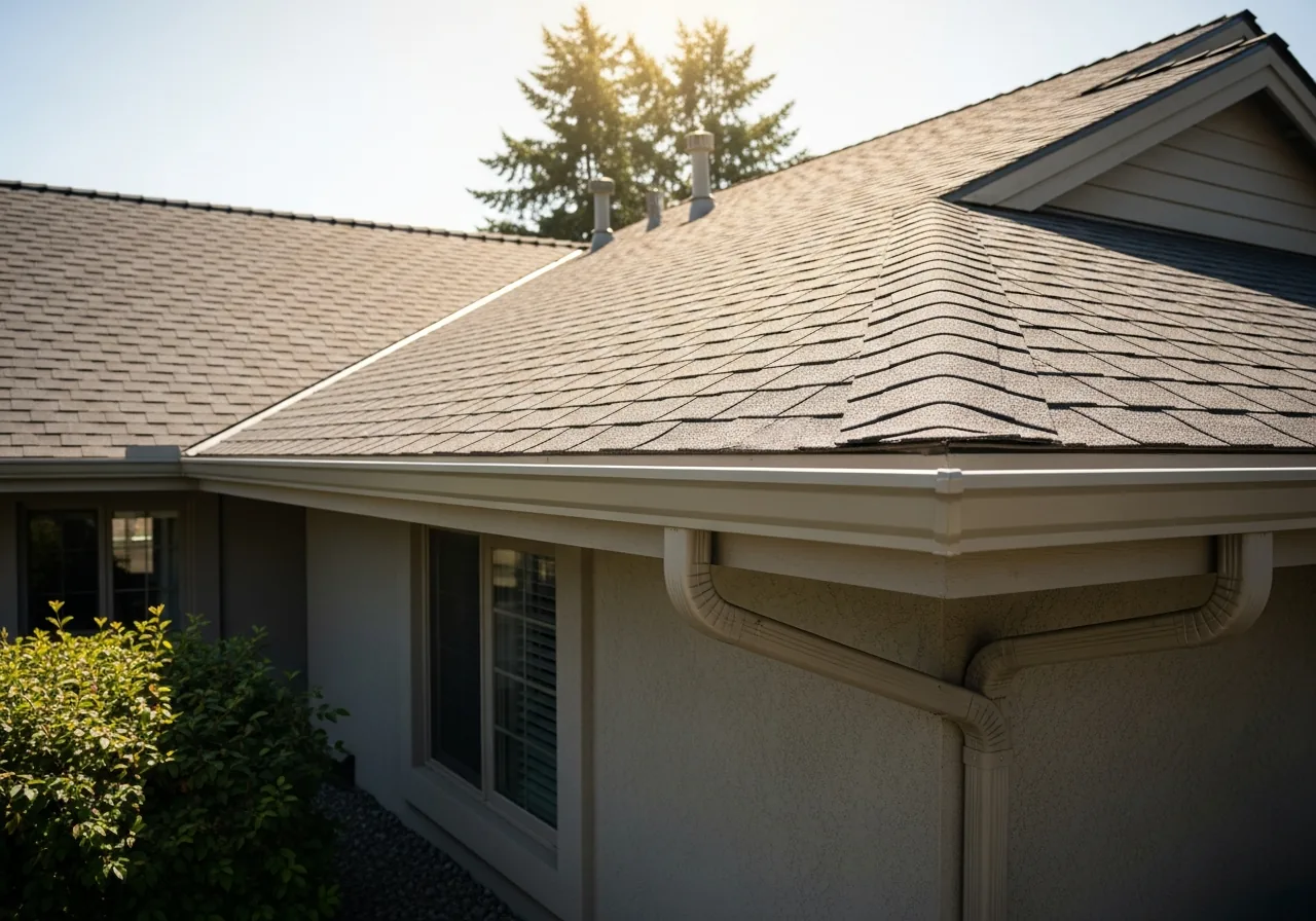 Roofline with new gutters